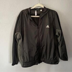 Adidas Black and Grey Windbreaker Men’s Size XL
